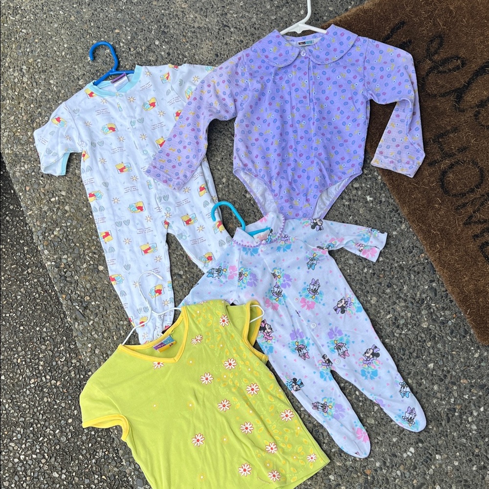 Kids Purple Floral Long-Sleeve One-Piece